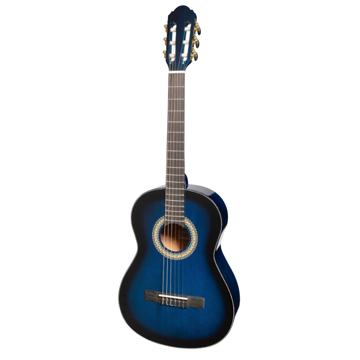 Martinez 'Slim Jim' G-Series 3/4 Size Classical Guitar w/ Built-in Tuner (Blue-Gloss)