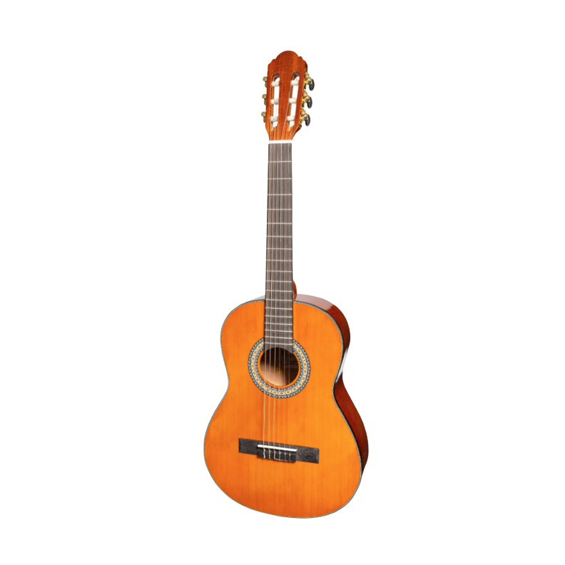 Martinez 'Slim Jim' G-Series 3/4 Size Classical Guitar w/ Built-in Tuner (Amber-Gloss)