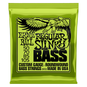 Ernie Ball P02832 Regular Slinky Nickel Wound Bass Guitar Strings, 50-105
