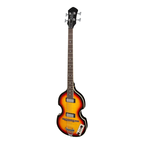 J&D Luthiers 4-String Violin-Style Electric Bass Guitar (Honey Burst)