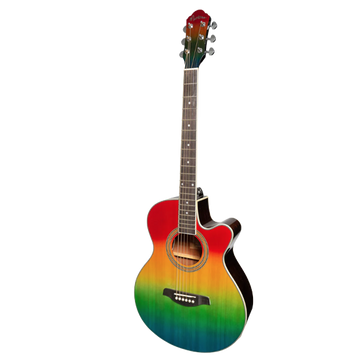 Martinez '41 Series' Folk Size Cutaway Acoustic-Electric Guitar (Rainbow Burst)