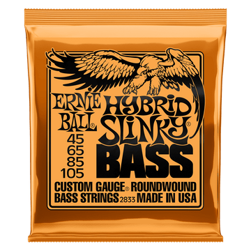 Ernie Ball E2833 - Hybrid Slinky 4-String Nickel Wound Electric Bass Strings - (45-105)